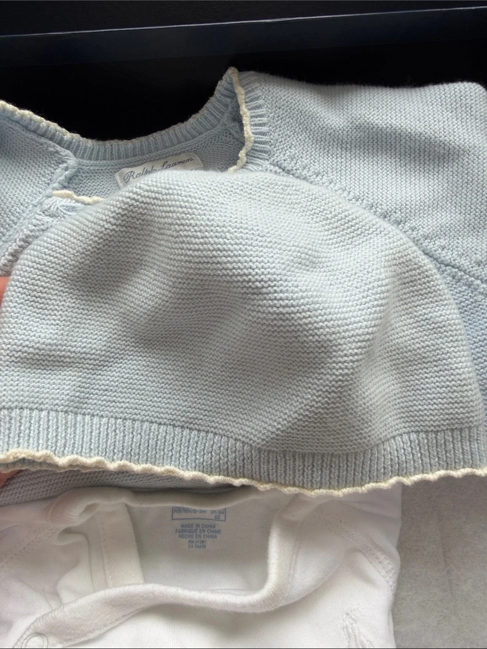 Ralph Lauren Baby 3-Piece Set in Light Blue and White
